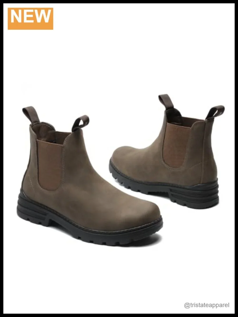Women's Chelsea Ankle Boots Waterproof Hiking Slip-On Faux Leather
